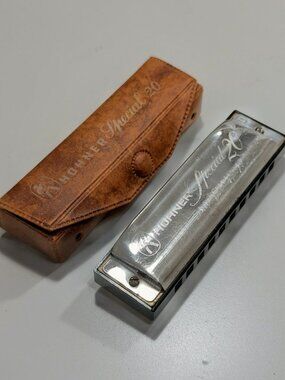 Vintage Hohner Harmonica Special 20 Marine Band Key of D In Case